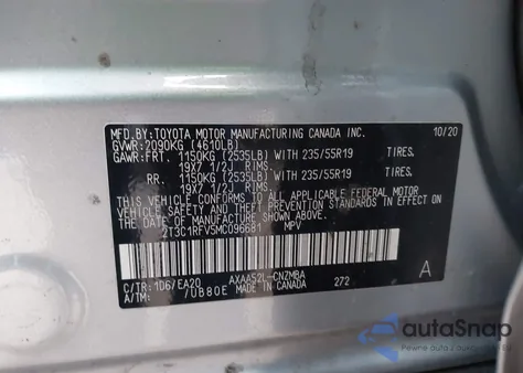 2021 Toyota Rav4 Xle Premium from USA, damaged, VIN 2T3C1RFV5MC096681